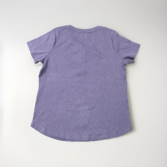 Duluth Trading Co Women’s Makers Studio Cotton Rib Henley Shirt Purple 1X XL - Picture 2 of 6